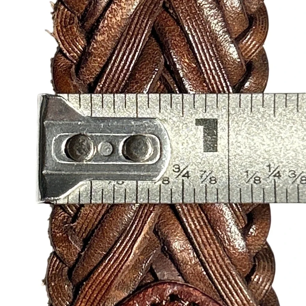 Tommy Bahama Mens Brown Braided Genuine Leather Belt Size 40